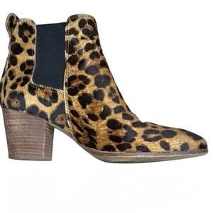 Madewell The Regan Boot In Leopard Calf Hair 8.5 Brown Animal Neutral Classic